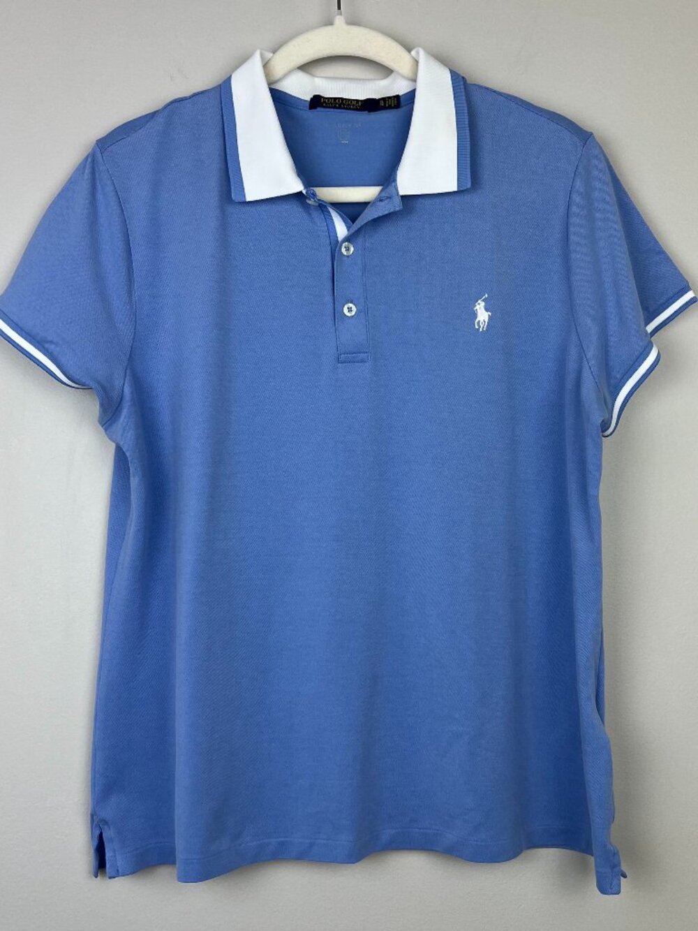 Polo Golf Ralph Lauren Youth Cotton Blend Polo Shirt Lt Blue Embroidered Pony